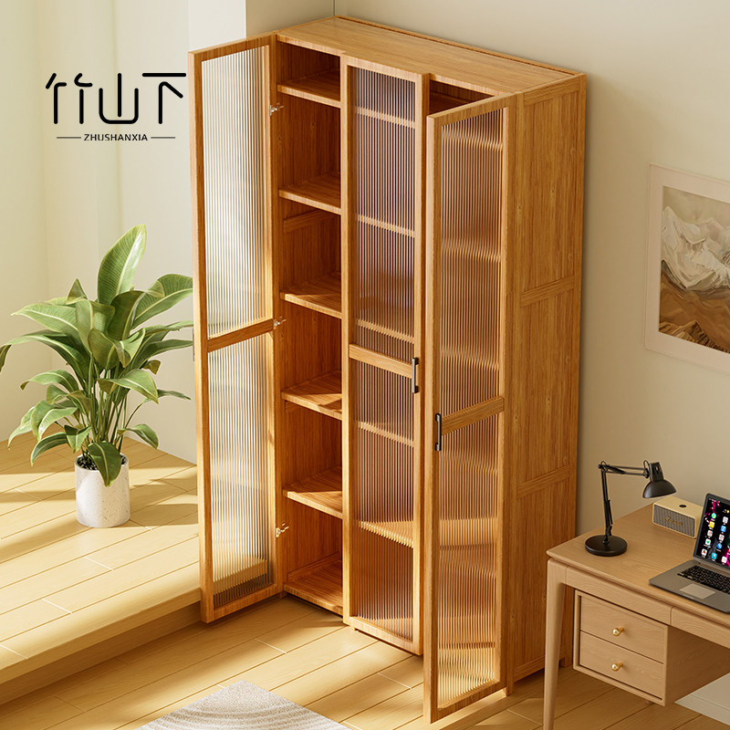 书柜多层大容量防尘书架儿童绘本架收纳柜一体家用落地靠墙置物架