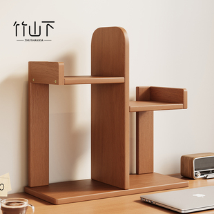 收纳置物架转角分层架置物架桌面实木书架多层伸缩展示桌上收纳架