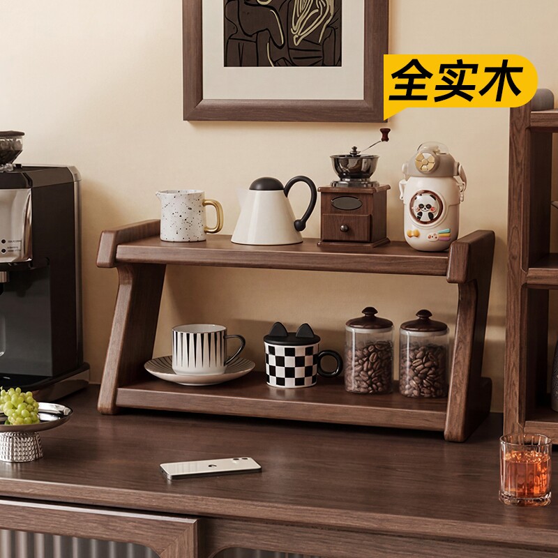 【纯实木】桌面置物架杯架图片