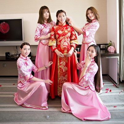 出租礼服长款复古旗袍粉色中式结婚新娘姐妹团伴娘服婚纱礼服租赁|msdalam kategori Butik wanita / wanita, perkahwinan/Cheongsam/pakaian, pakaian/malam - dari Buy2taobao.com untuk memberikan perkhidmatan ejen Taobao profesional membeli