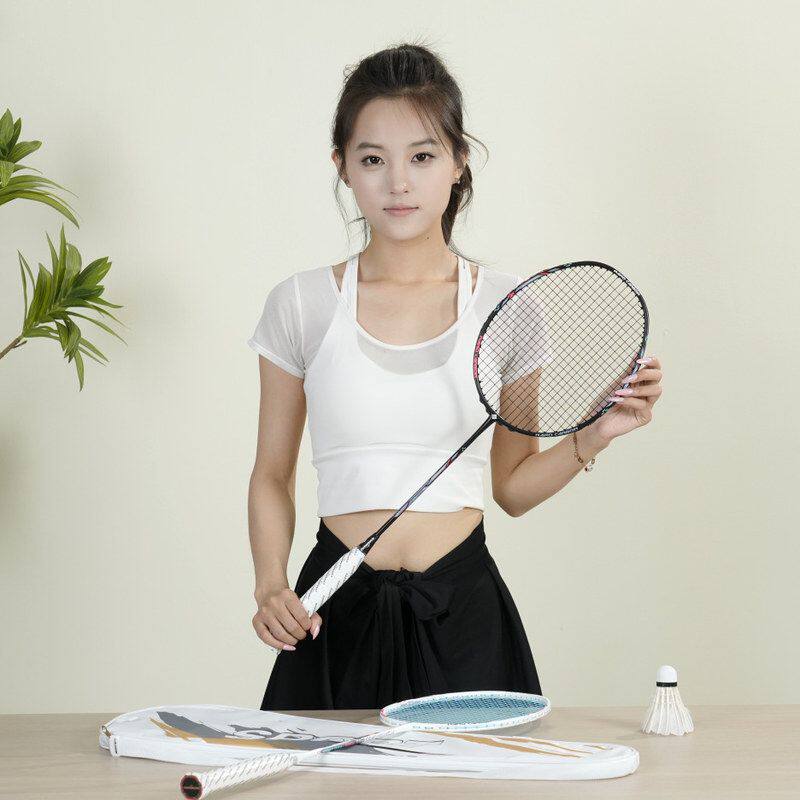 跨境爆款小钢炮羽毛球拍碳素纤维超轻5u专业成人情侣羽毛球拍单拍