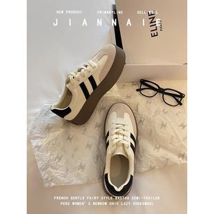 新款 小白鞋 显脚小厚底德训鞋 大码 运动休闲板鞋 41一43春季 时尚 女鞋