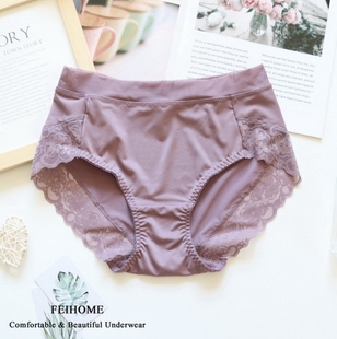 加大码 蕾丝边无痕内裤 N362 短裤 好穿包臀女士中高腰软滑牛奶丝女式