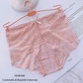 透气包臀女式 短裤 柔软莫代尔棉蕾丝内裤 女士中高腰薄款 加大码 K550