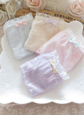 K127舒适女士内裤女式短裤中低腰纯棉蕾丝边透气无痕有大码M/L/XL