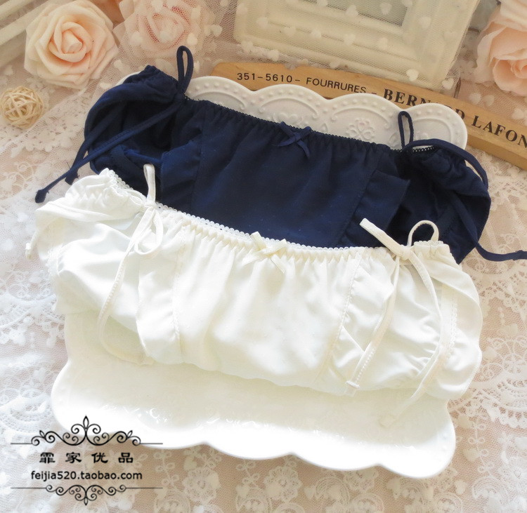 低腰牛奶丝系带式性感内裤