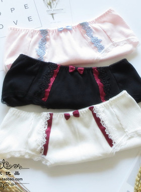 N195舒适女式女士中腰螺纹纯棉无痕女生舒适包臀内裤  M/L/XL