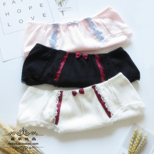 女士中腰螺纹纯棉无痕女生舒适包臀内裤 N195舒适女式