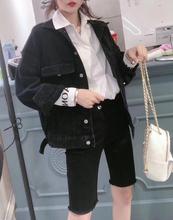 欧货正品 时尚 宽松百搭亮片字母牛仔短外套女潮 欧洲站2019秋装 新款
