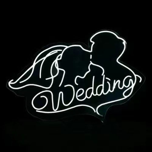 亚克力情侣发光头像定制气球道具婚礼拱门霓虹灯带挂件背景装饰u.