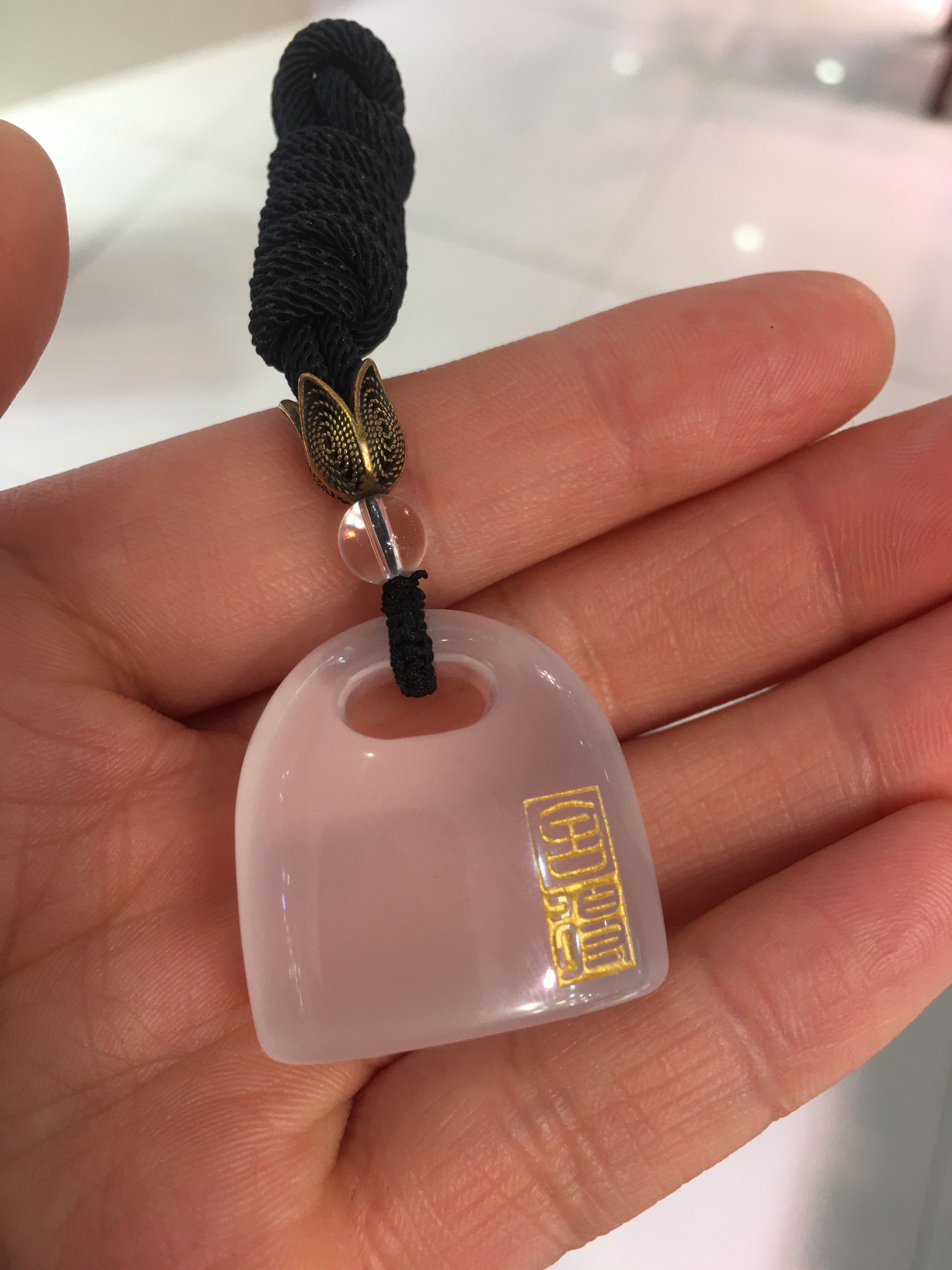 天然白水晶印章可以免费刻字吊坠把玩