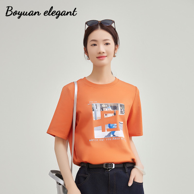 时尚宽松显瘦减龄百搭气质t恤女