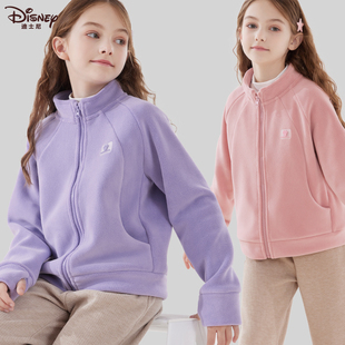 女童外套秋冬季新款儿童棒球服中大童摇粒绒上衣加绒加厚开衫冬装