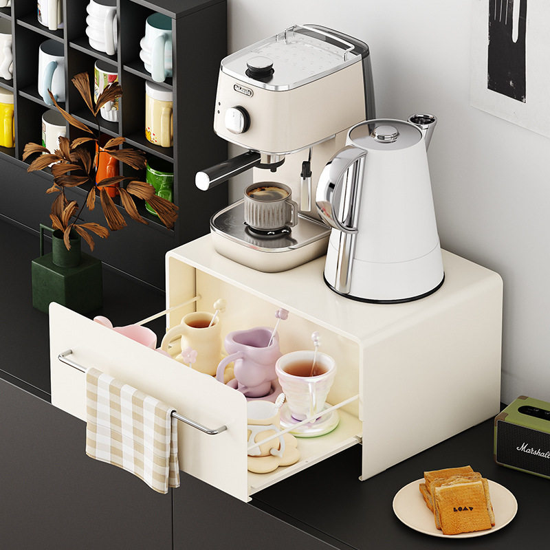 风厨房收纳架抽拉式台面微波炉咖啡机置物架碗碟水杯调料盒简约,厨房/烹饪用具,微波炉置物架,淘宝优惠券,粉丝福利购,淘宝优惠卷
