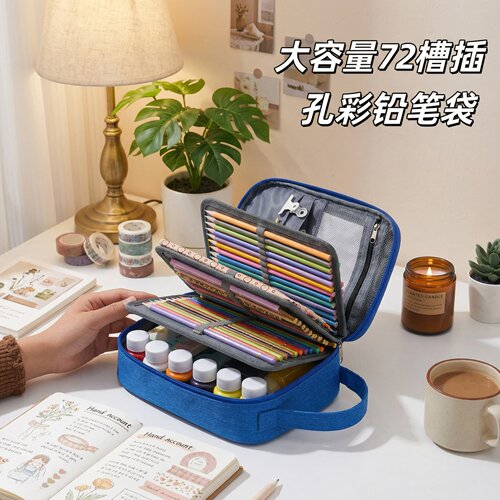 大容量笔袋学生色素描铅笔文具袋