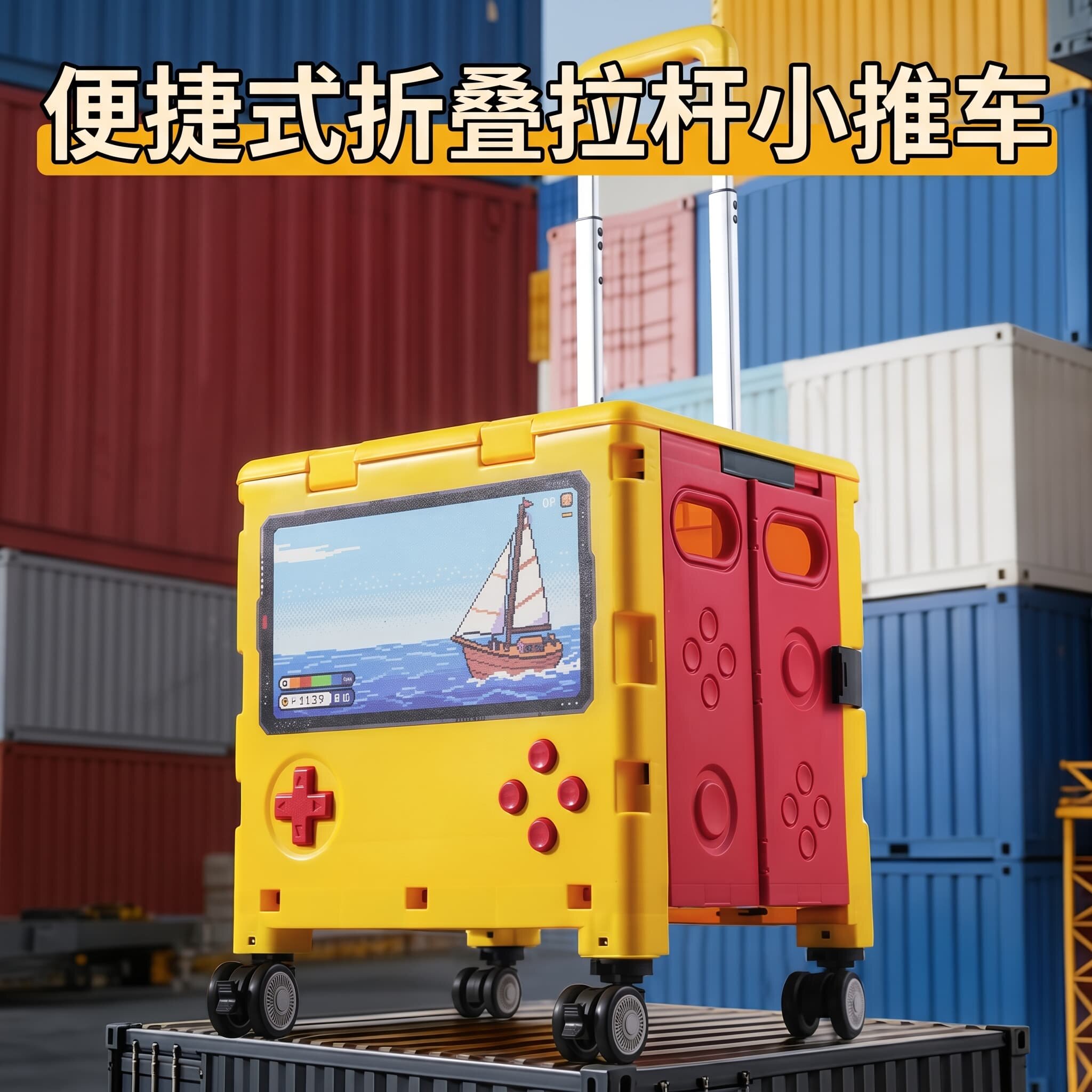 网红游戏机买菜车多功能露营快递拉杆小推车便捷式折叠超市购物车