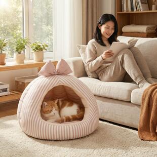 猫窝冬季加厚狗窝保暖幼猫大猫窝感封闭式深睡眠小猫用品室内夏季