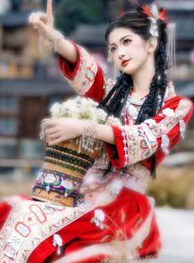新款苗寨旅拍民族特色服饰苗族土家族少数民族苗疆少女民族风服饰