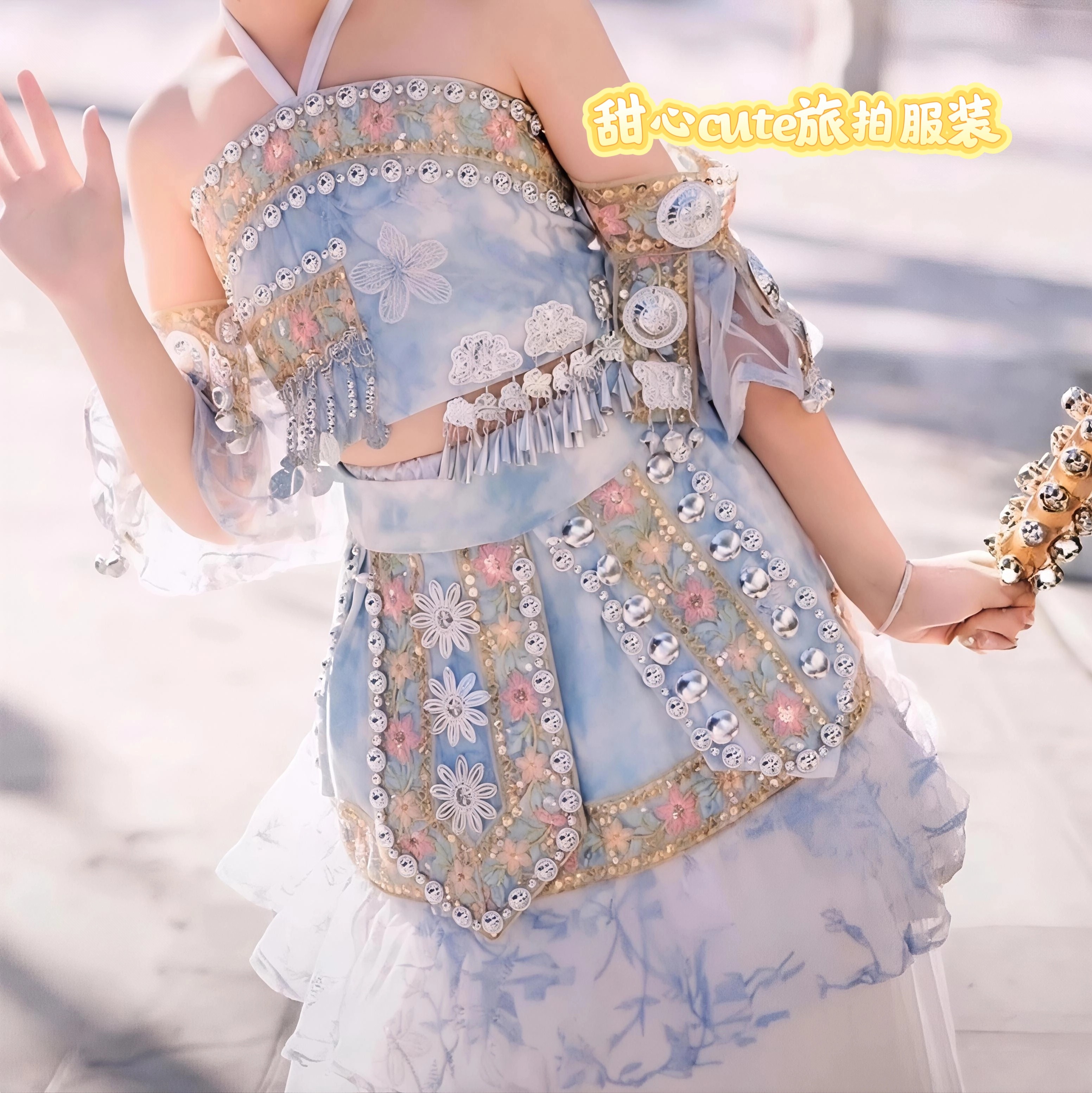 新款儿童苗族少女服装旅拍苗疆爆款服饰民族写真少数民族套装摄影