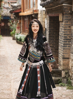 苗族服装女苗家旅拍少数民族服饰土家族苗家迎宾舞台演出服秋冬款