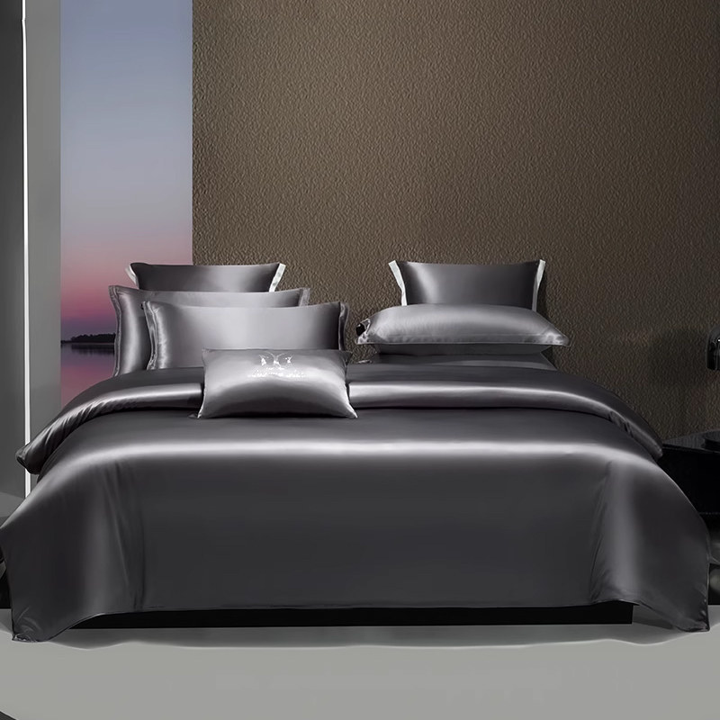高端重磅真丝四件套桑蚕丝床上用品纯色定制床单被套丝绸床品套件,床上用品,床品套件/四件套/多件套,淘宝优惠券,粉丝福利购,淘宝优惠卷