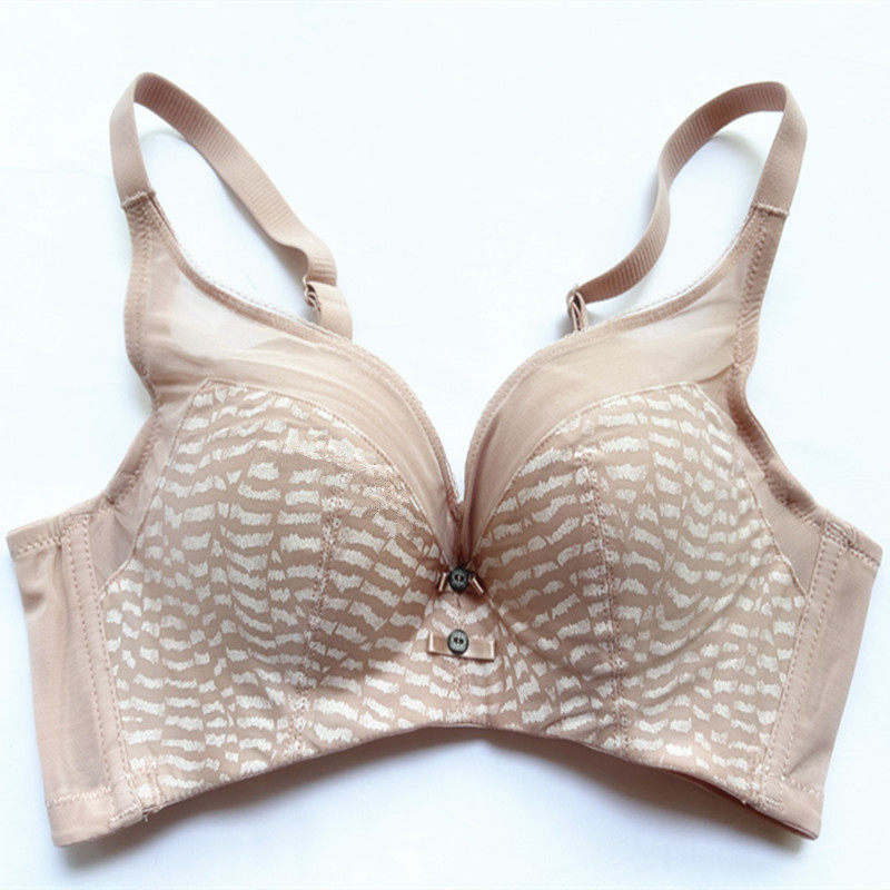 品牌蕾丝100%桑蚕丝内里厚杯舒适无钢圈文胸罩聚拢上托女内衣2640