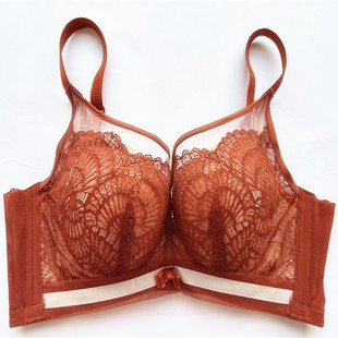 品牌蕾丝100%桑蚕丝内里小胸厚杯聚拢无钢圈文胸罩上托女内衣2530