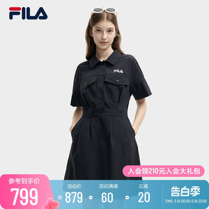 FILA斐乐连衣裙女翻领工装裙