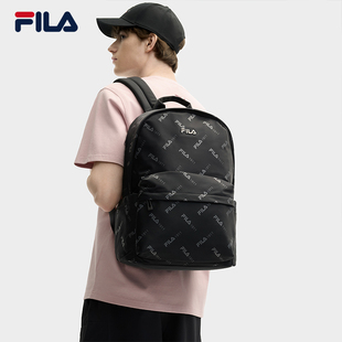 时尚 FILA 新款 背包2025夏季 满印双肩包背包休闲书包 斐乐官方男士