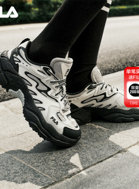 蕨草鞋|女鞋FILA 斐乐老爹鞋运动鞋夏季透气鞋子厚底黑色休闲鞋