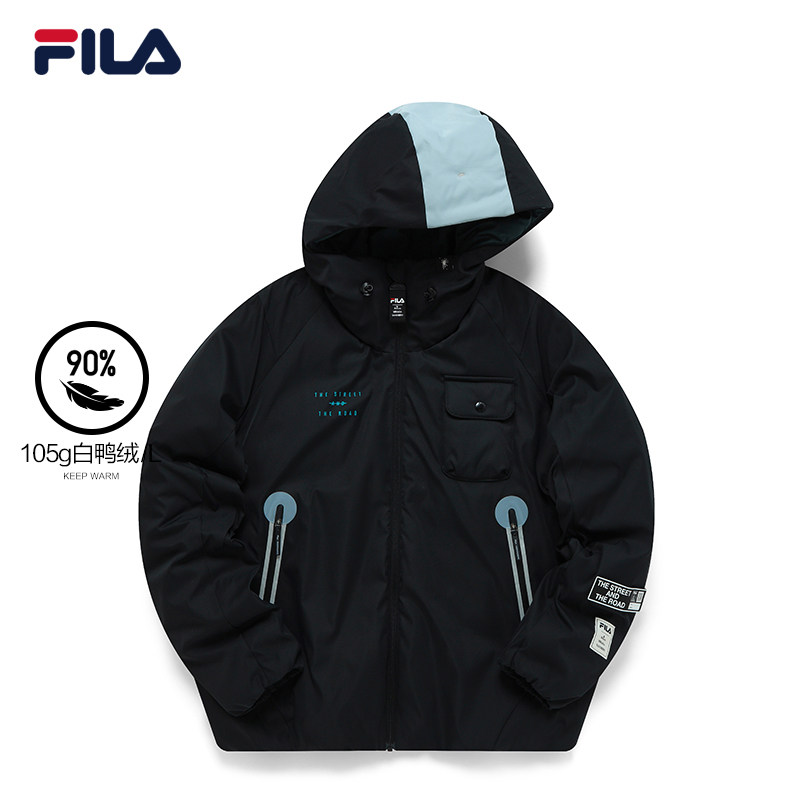 fila 斐乐官方男士羽绒服2021年冬季新款薄款防风保暖时尚外套