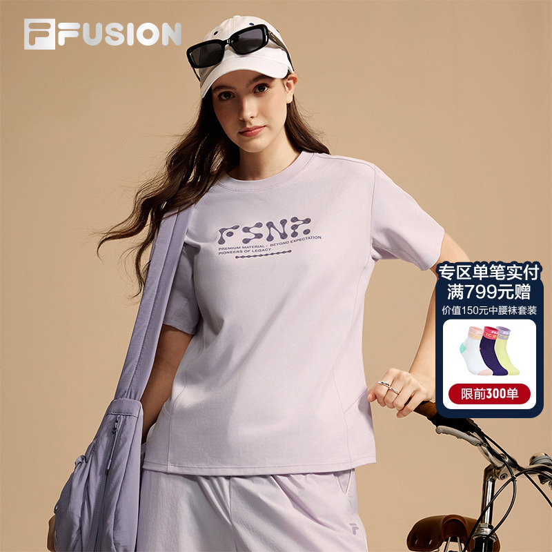 FILAFUSION斐乐女士针织短袖衫