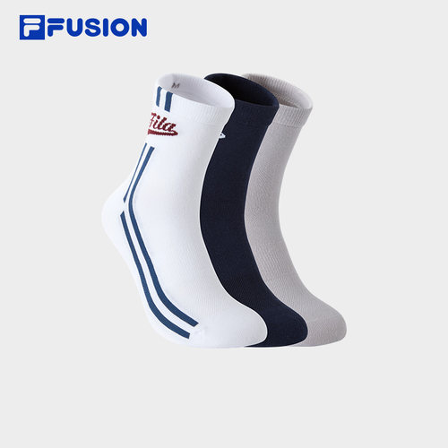 FILAFUSION斐乐潮牌情侣中腰袜