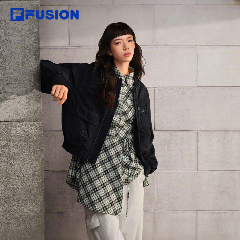 FILA FUSION斐乐潮牌梭织外套女2026春新款时尚宽松短款工装夹克,运动服/休闲服装,运动茄克/外套,淘宝优惠券,粉丝福利购,淘宝优惠卷