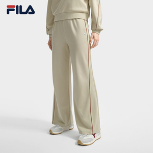 FILA 斐乐官方女士针织长裤2025秋季新款时尚休闲简约舒适阔腿裤