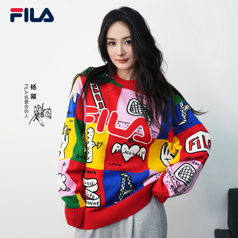 中性休闲编织衫FILA斐乐