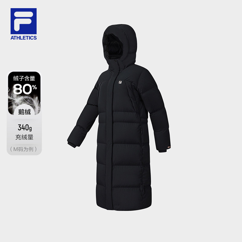 FILA 斐乐官方女士长款羽绒服2025冬季新款休闲宽松保暖连帽外套,运动服/休闲服装,运动羽绒服,淘宝优惠券,粉丝福利购,淘宝优惠卷