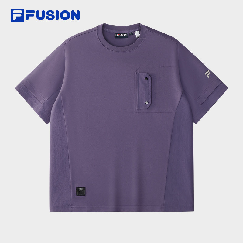 FILA FUSION斐乐潮牌男子针织短袖衫2025冬季新款时尚休闲宽松T恤,运动服/休闲服装,运动T恤,淘宝优惠券,粉丝福利购,淘宝优惠卷