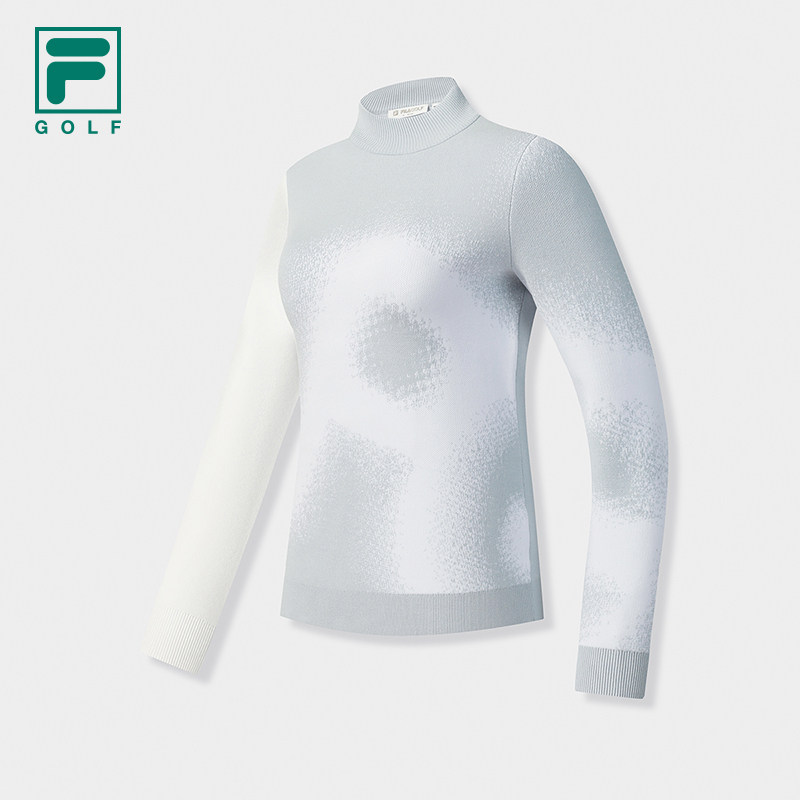 FILA 斐乐官方女子编织衫2025冬季新款高尔夫运动小高领套头卫衣