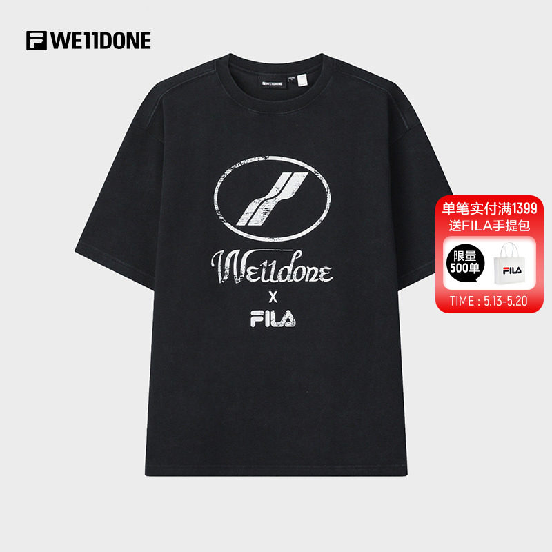 FILA x WE11DONE斐乐情侣针织短袖男2026夏新款时