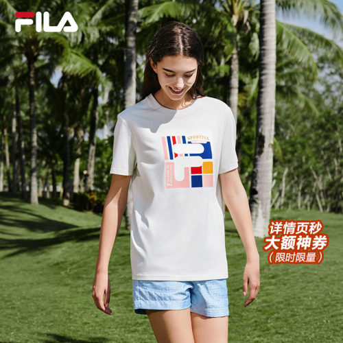 FILA斐乐女士短袖T恤纯棉半袖