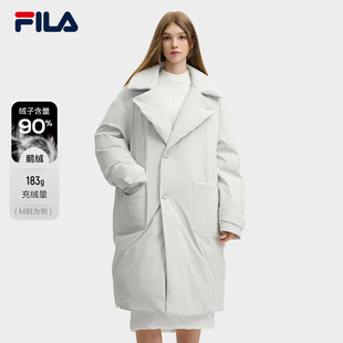 斐乐情侣款 时尚 鹅绒长款 新款 宽松大翻领外套 羽绒服冬季 FILA
