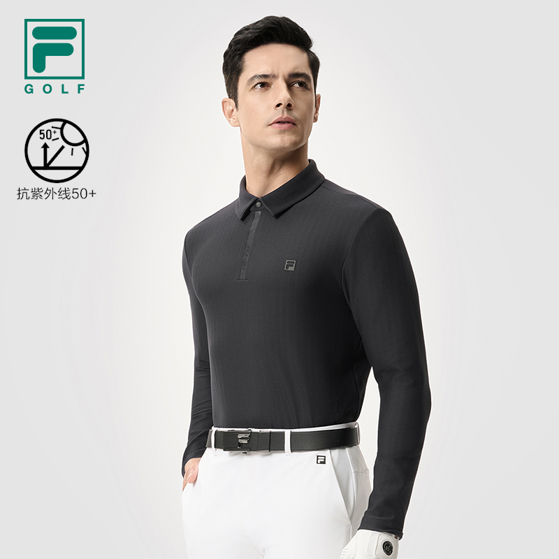 FILA斐乐男子针织长袖POLO衫