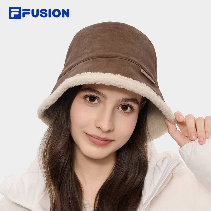 FILA FUSION斐乐潮牌圆帽26冬季新款情侣款双面渔夫帽舒适帽子