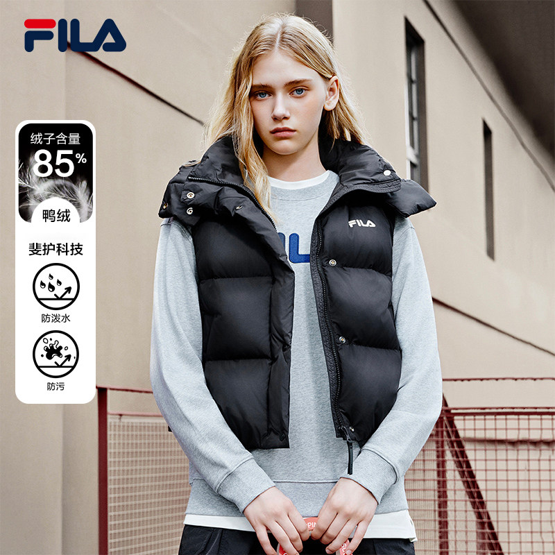 FILA 斐乐官方防污羽绒马甲女冬季新款时尚休闲保暖连帽羽绒服,运动服/休闲服装,羽绒马甲,淘宝优惠券,粉丝福利购,淘宝优惠卷