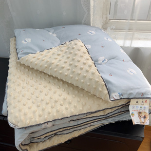 2025新款麻绳款嵌条纯棉春秋纯棉豆豆被被子春秋被芯四季通用