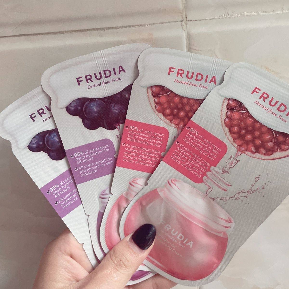 韩国FRUDIA蓝莓红石榴保湿锁水改善干燥亢氧面霜1.5gx20片紧致衰