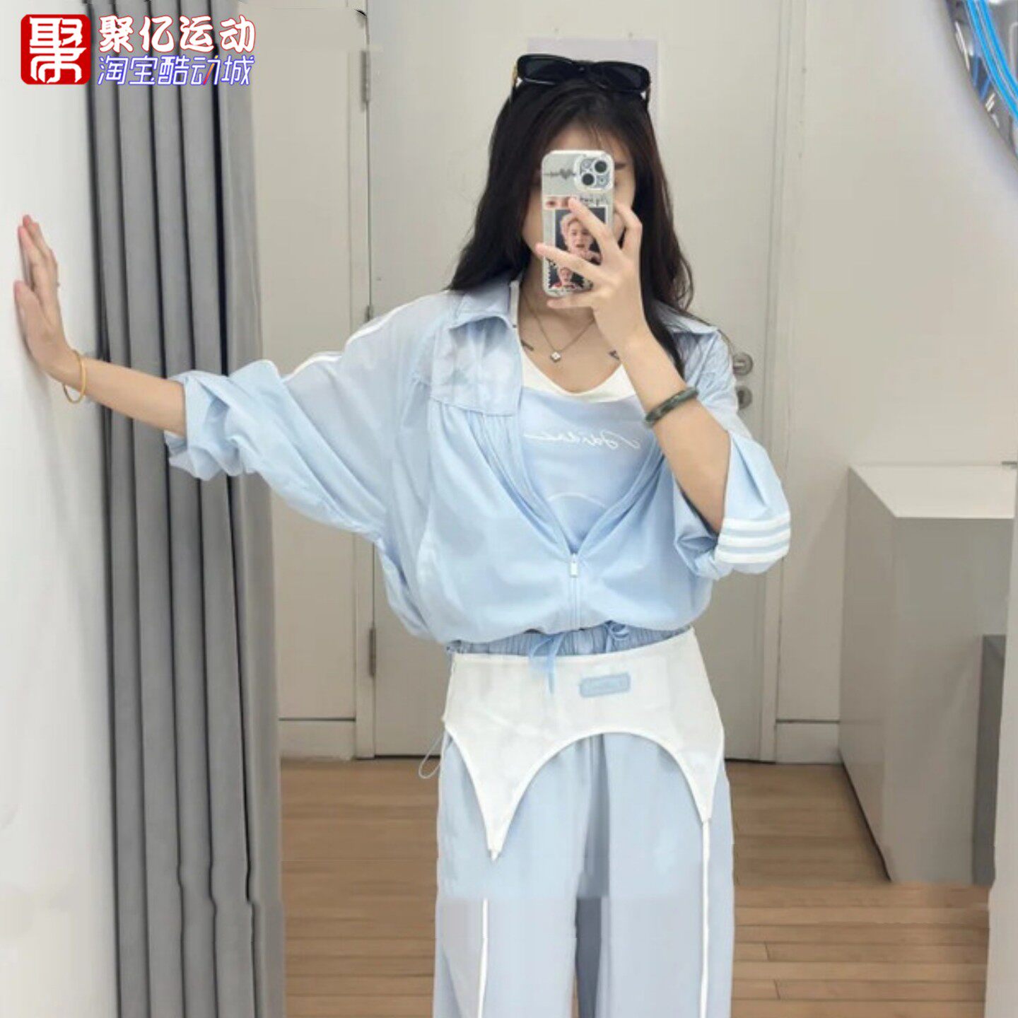 阿迪达斯女子多巴胺防晒三条杠夹