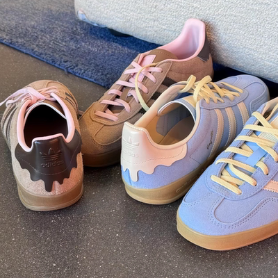 阿迪达斯三叶草男女Gazelle奶油花边百搭休闲德训板鞋JR8029 8028