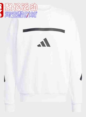 阿迪达斯男装2024秋款亲肤柔软宽松运动休闲圆领卫衣套头衫JF2451